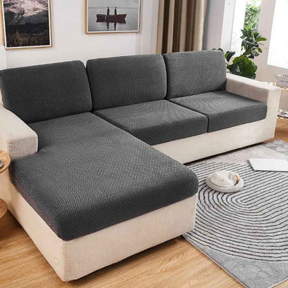 Housse de Canapé Extensible gris foncé dans un salon