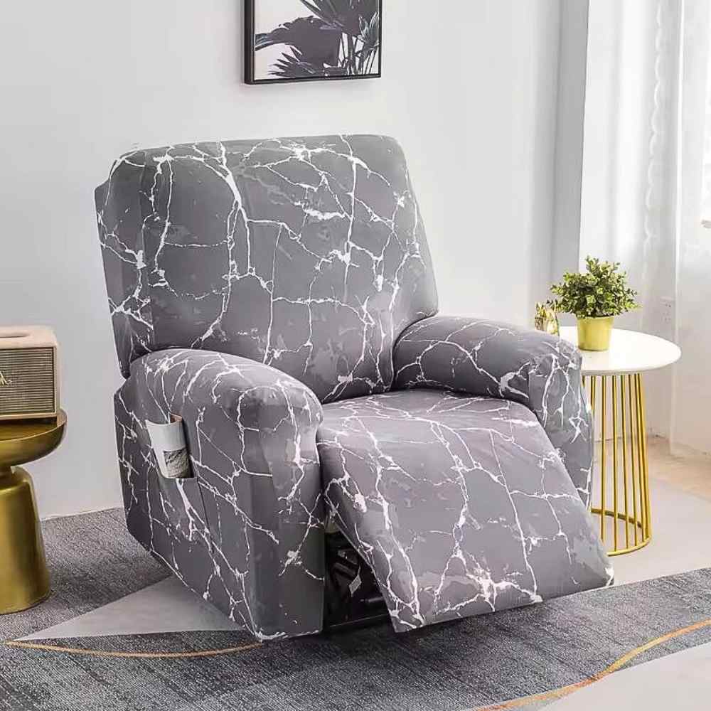 Housse Fauteuil Relax Marbre Gris salon