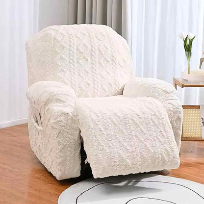 Housse Fauteuil Relax Tricot blanche en salon