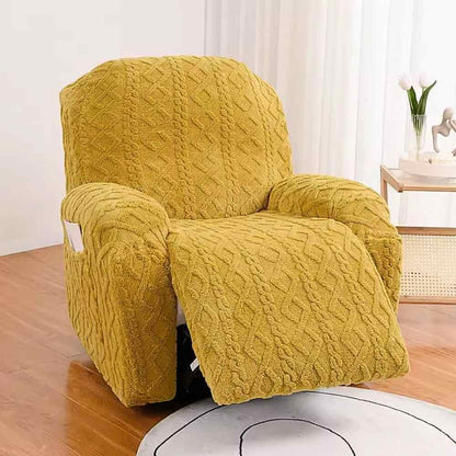 Housse Fauteuil Relax Tricot jaune salon